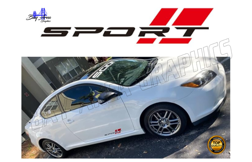 SPORT LOWER SIDE X2 DECAL PREMIUM VINYL EXTERIOR WATERPROOF FITS ALL CARS M BK
