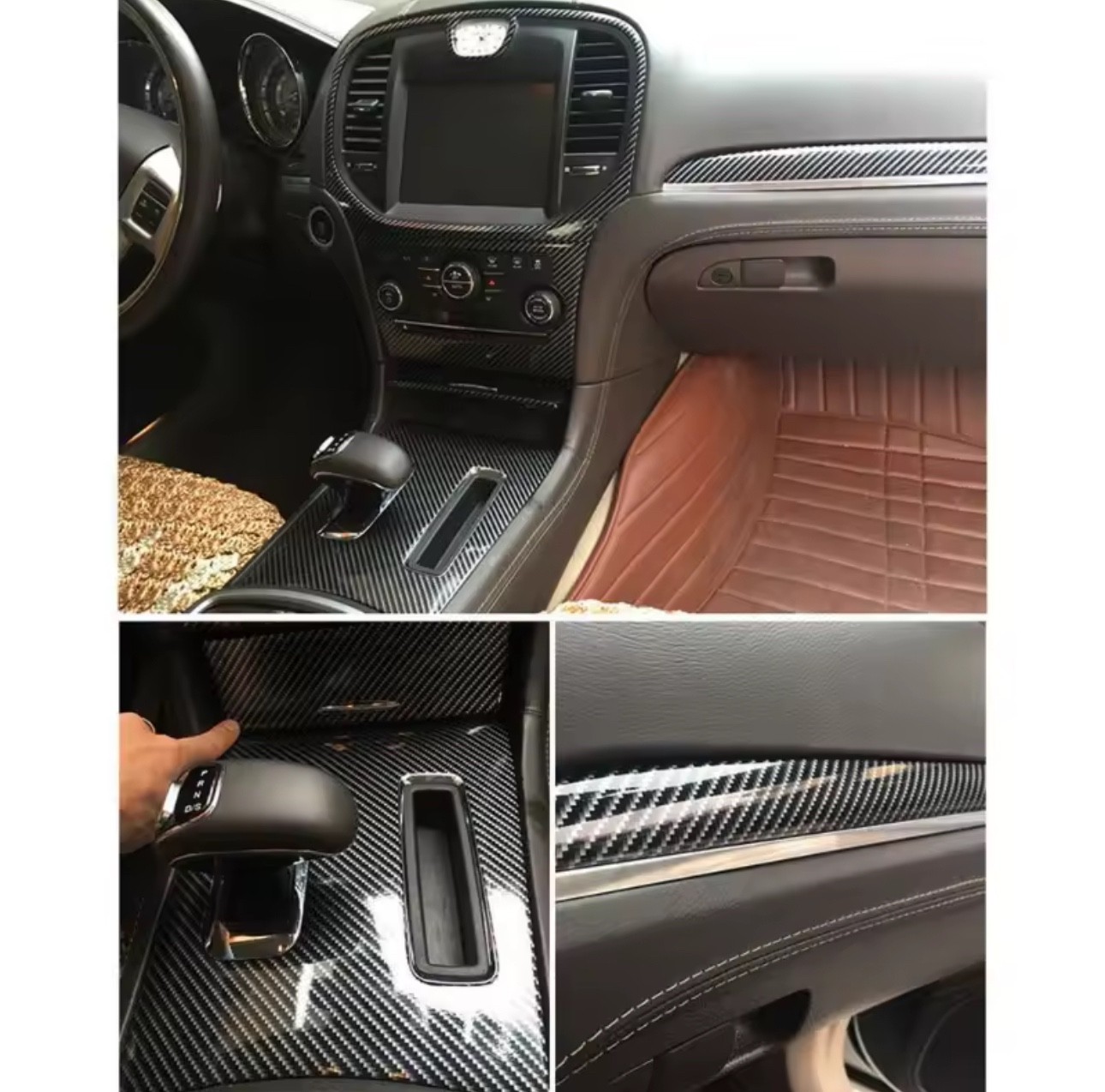 7D Glossy Carbon Fiber Vinyl Wrap Roll – 50x152cm | Car Styling Film Sheet Stick