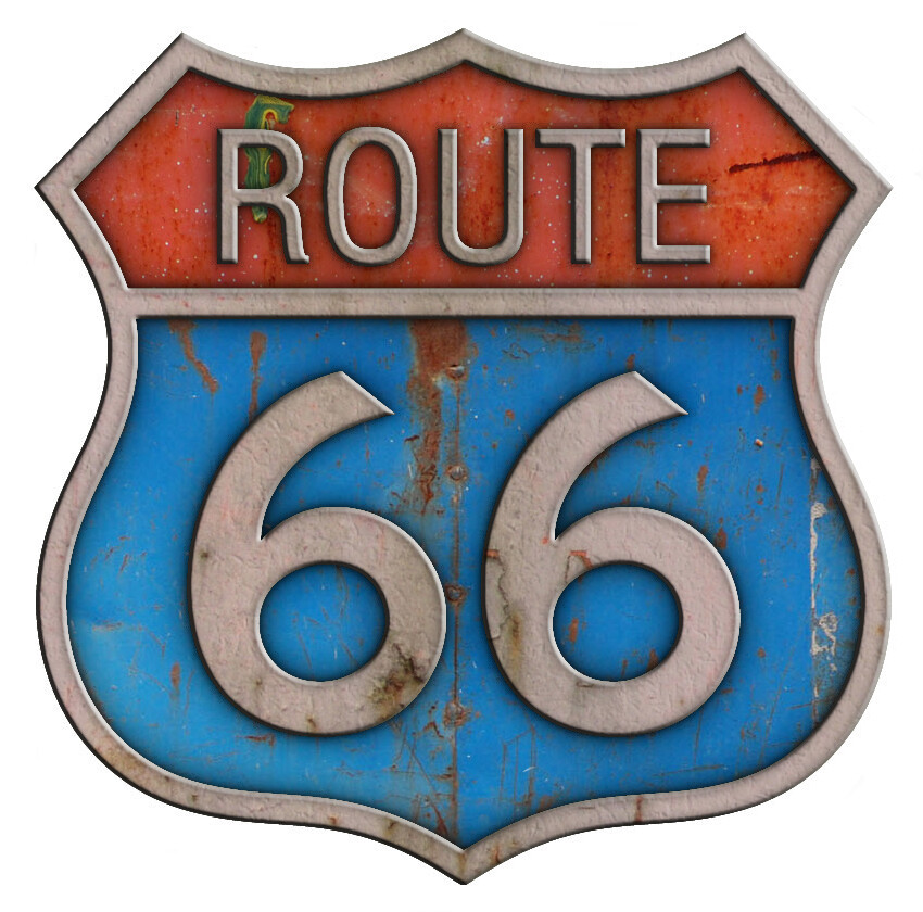 RT. 66 OLD Sign Decal 4 inches Rat Rod Vinyl Decal Sticker Hot Rod Classic