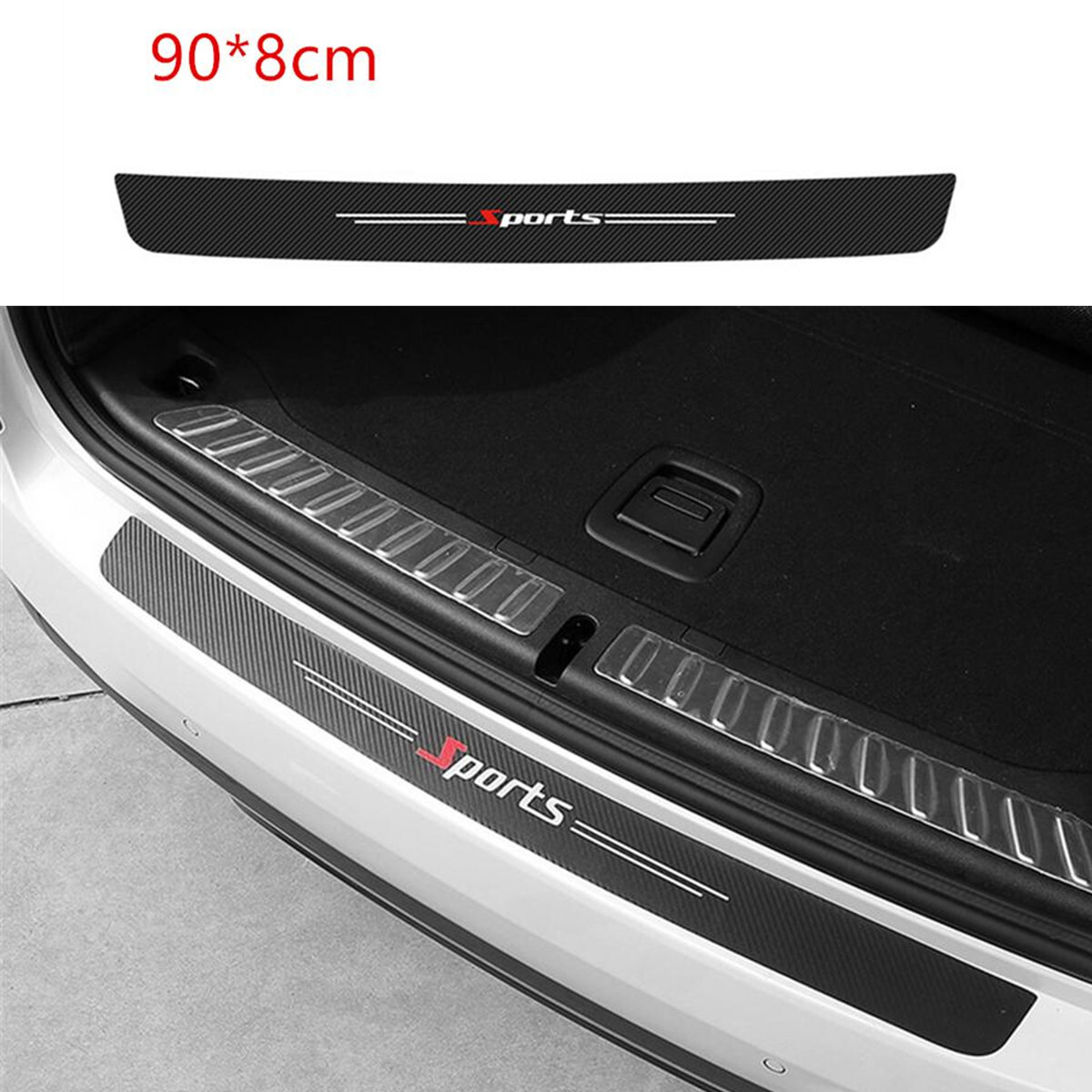 5Pcs Carbon Fiber Protector Film Anti-Scratch Stickers For Car Door Step Sill
