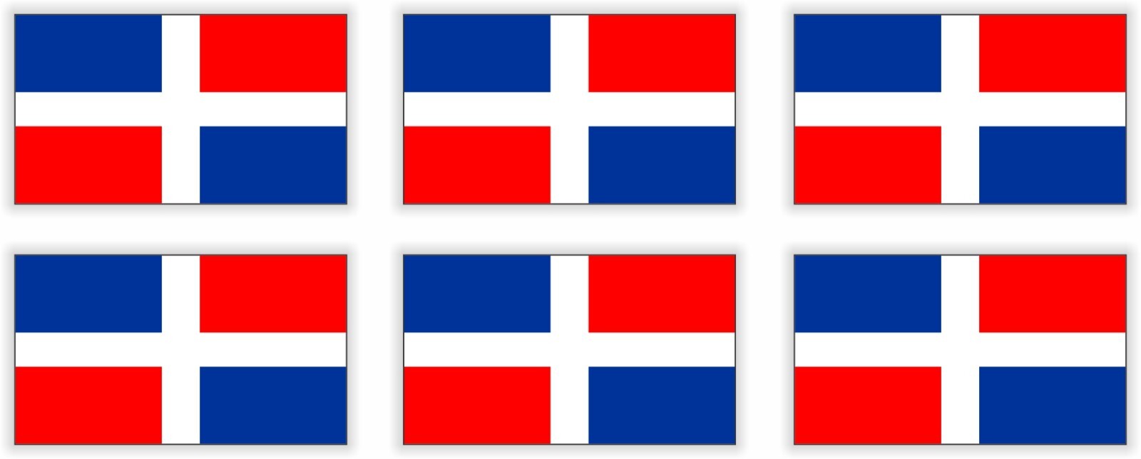 6pk Mini 1″ x 1.75″ Dominican Republic Flag Stickers Decals Flags