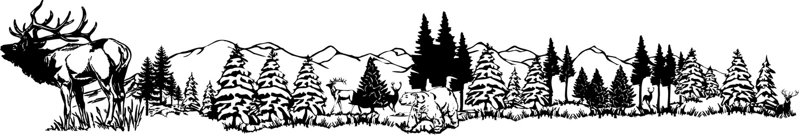 Wildlife Tailgate Graphic Elk Scene 60″ X 12″ Vinyl Decal