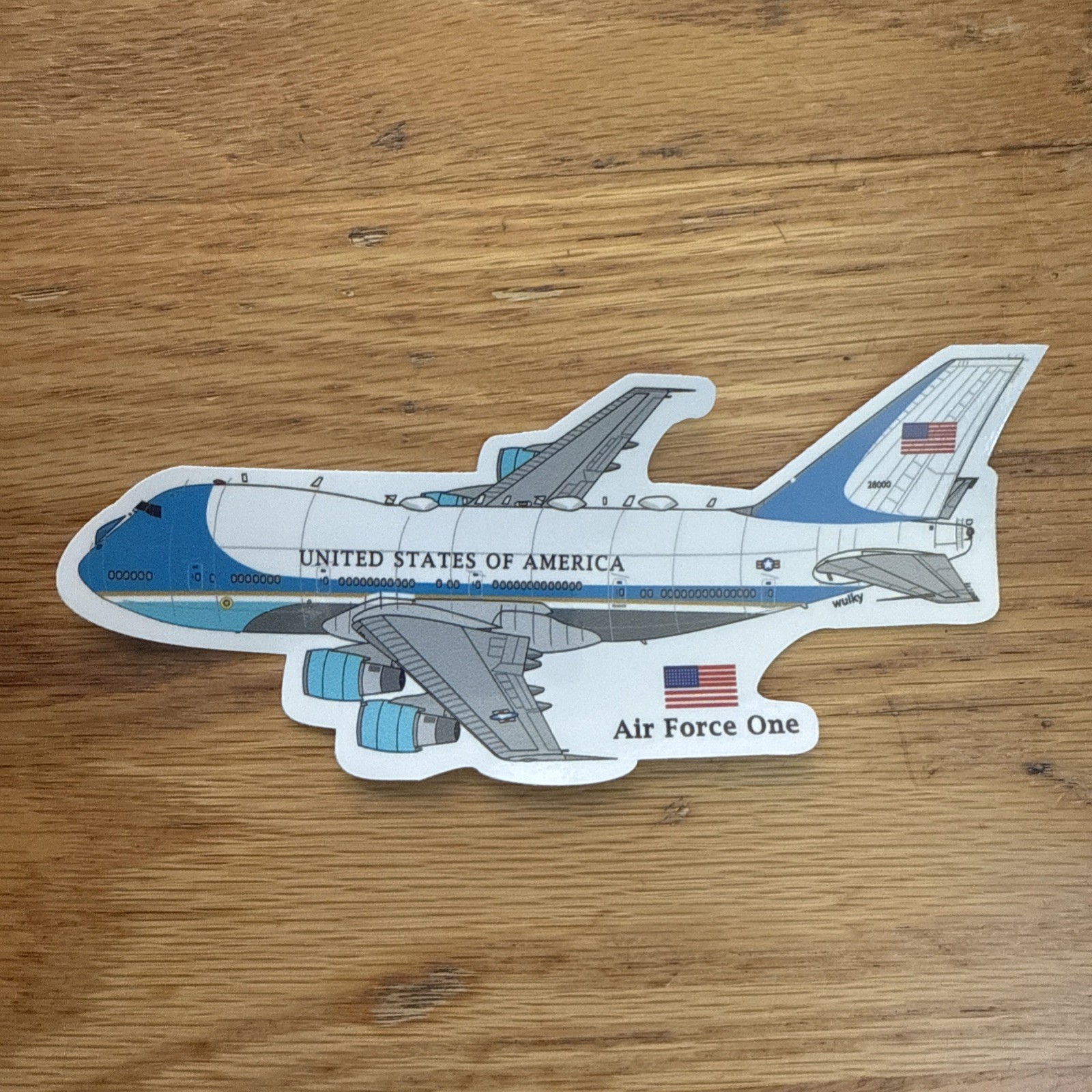 Sticker Air Force one B747-200 Inches X 6 Inches