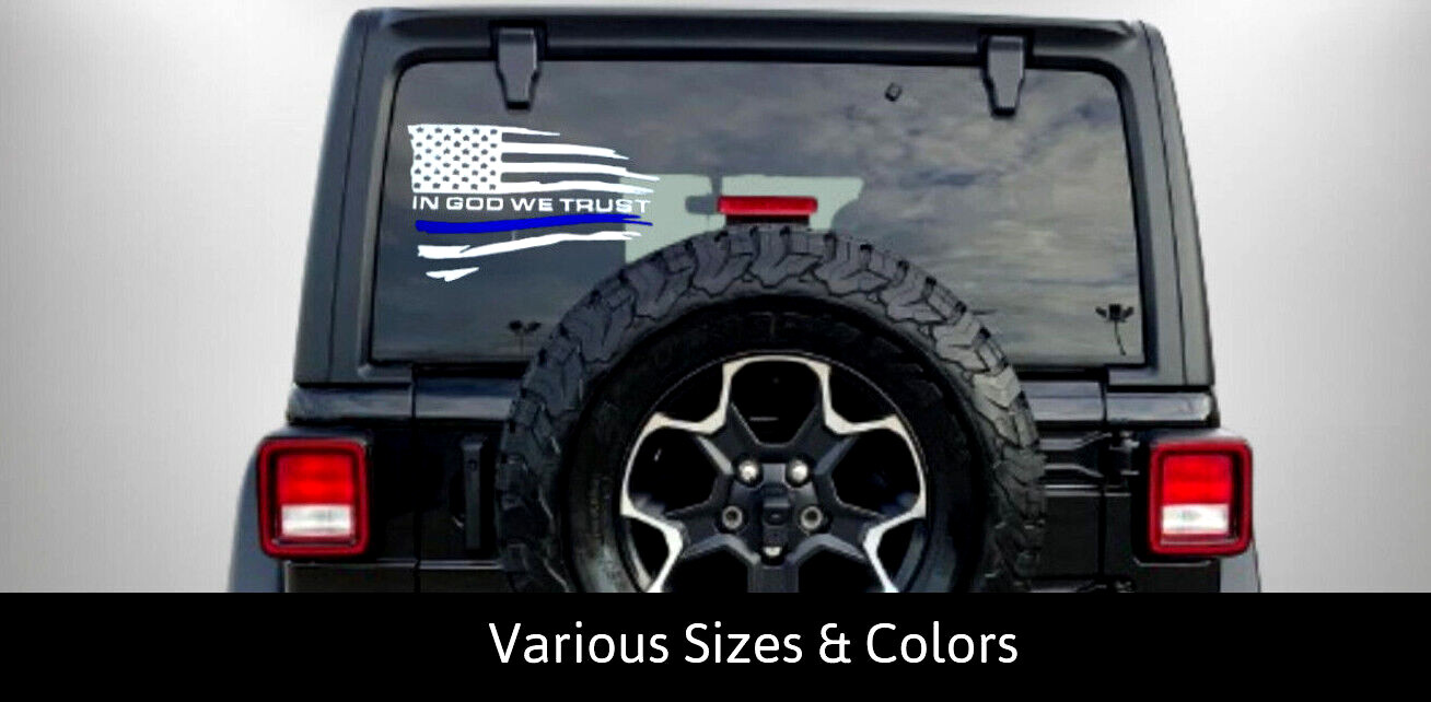 Thin Blue Line American Flag Decal Sticker Cop Truck Car Window Police Officer