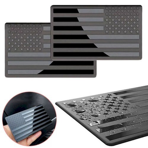 2PCS Black USA Flag Sticker American Car Truck Decal Emblem US Stock