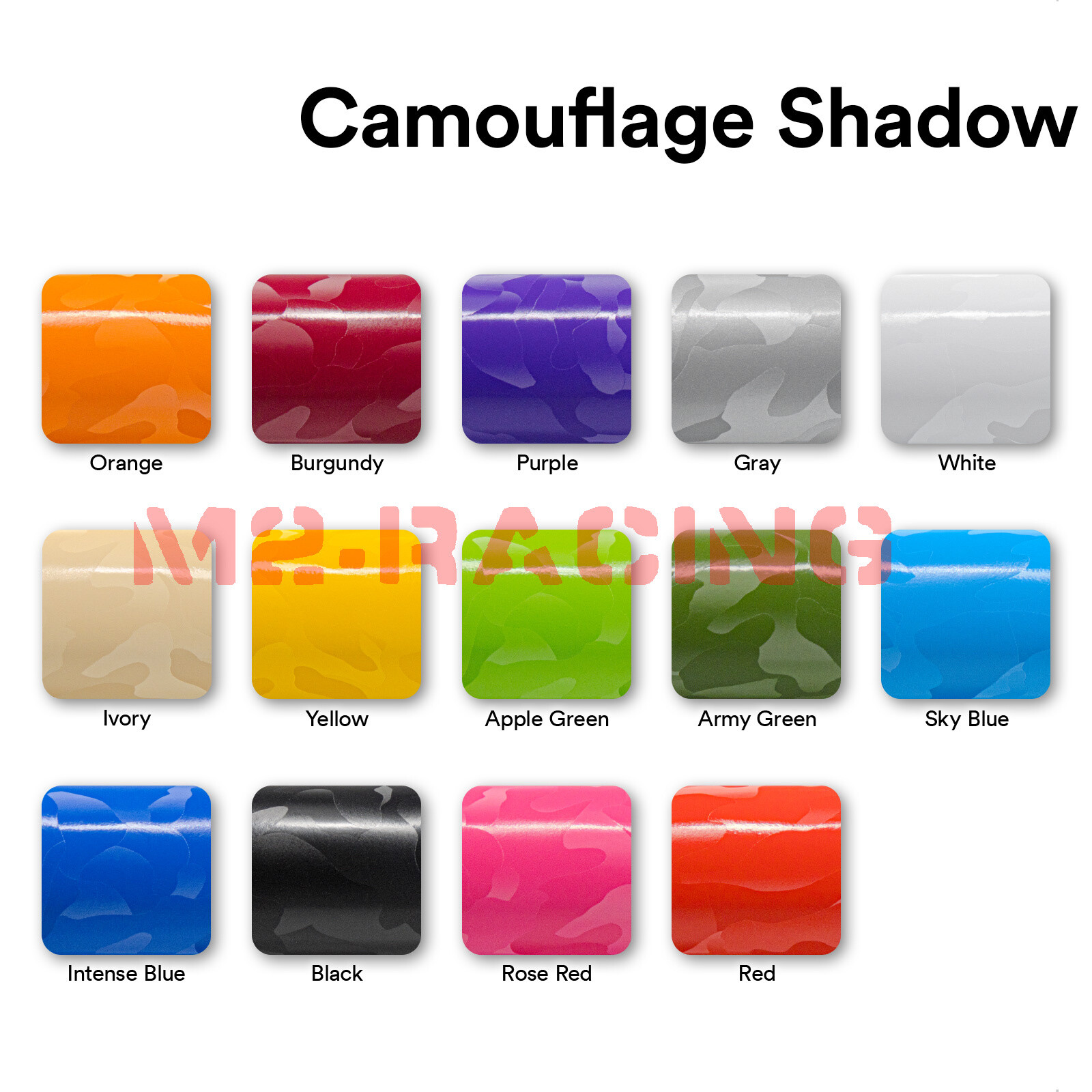 Camouflage Shadow Apple Green Pattern Car Vinyl Wrap Decal Sticker Sheet Film