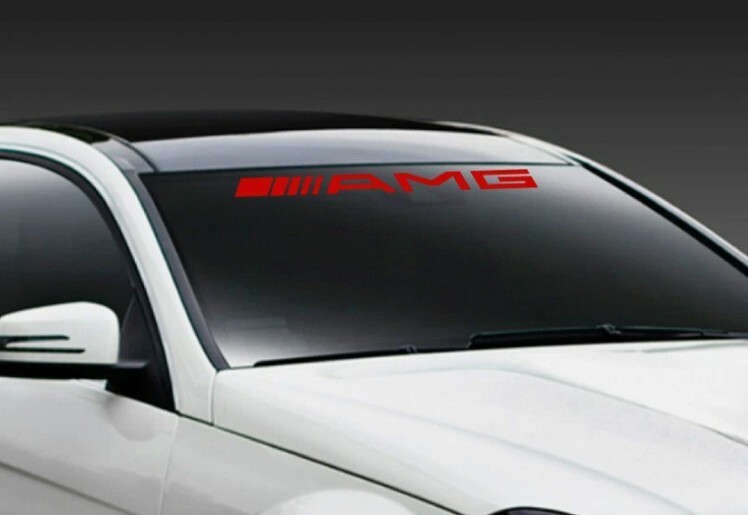 AMG Mercedes Benz RED Vinyl Decal Sticker Windshield Logo Banner