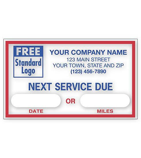 Automotive “Next Service Due” Static Cling Stickers Labels Deluxe-Nebs 1690A