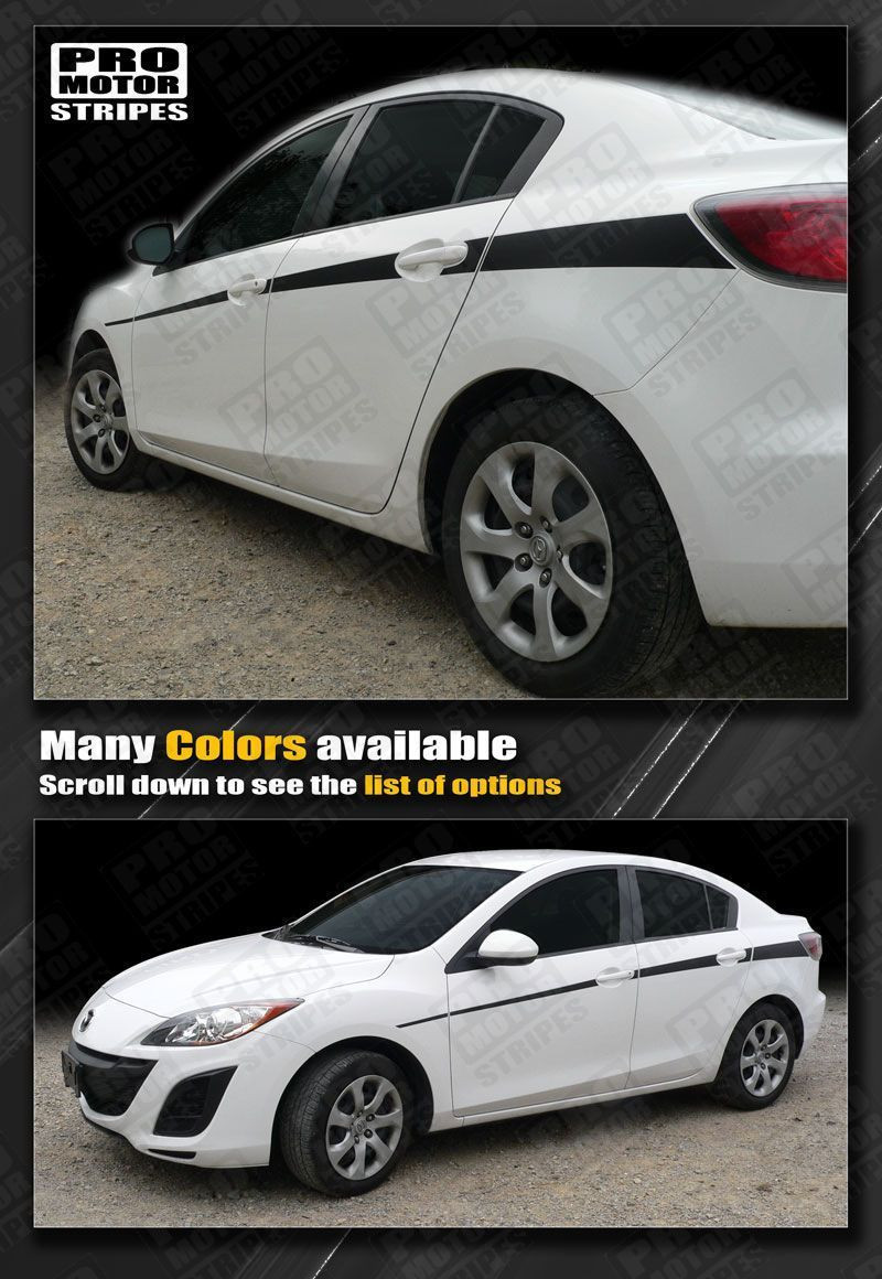 Mazda 3 2009-2013 Javelin Racing Accent Side Stripes Decals (Choose Color)