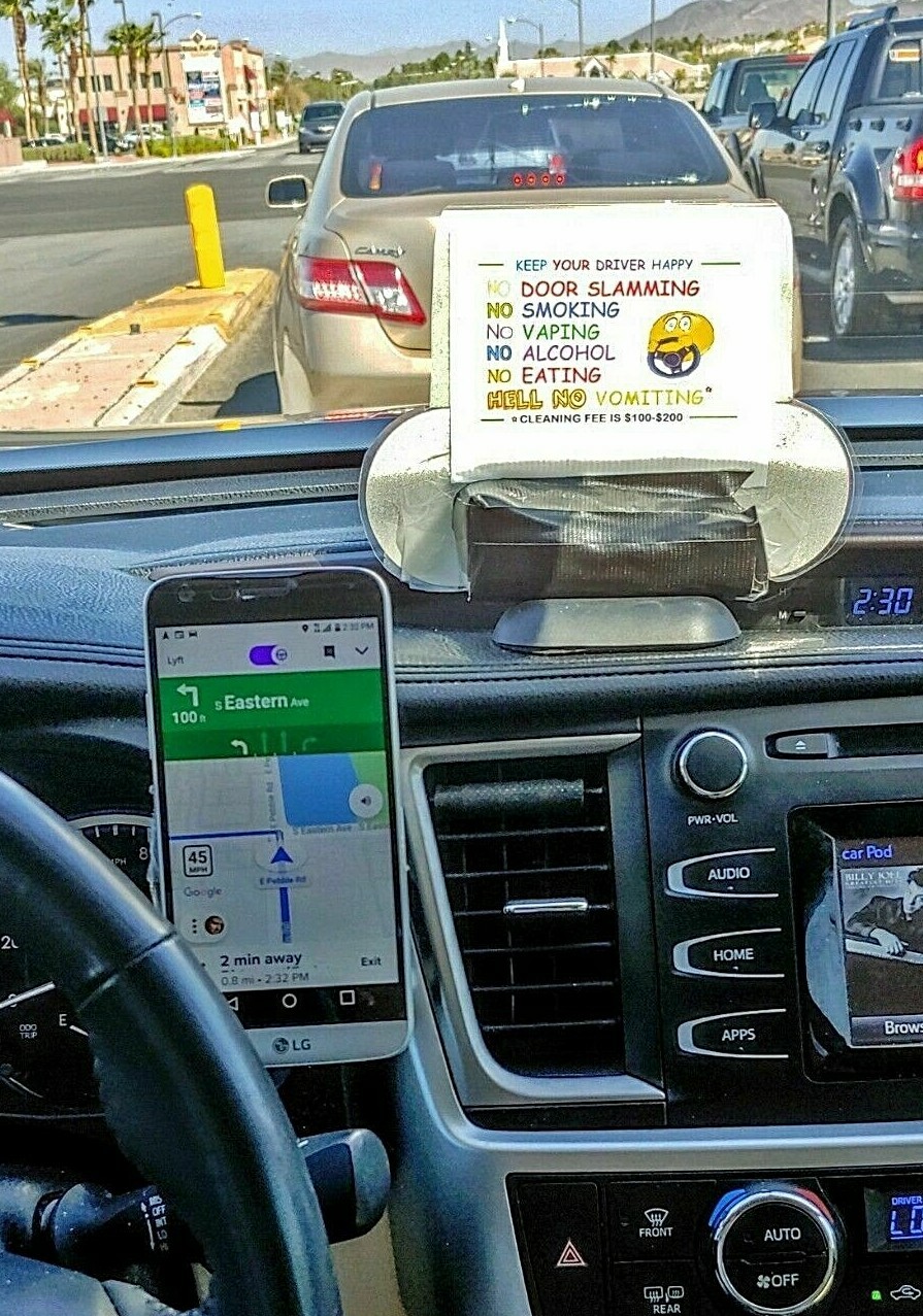 CAR RULES STICKER + GRATUITY STICKER FOR RIDE SHARE