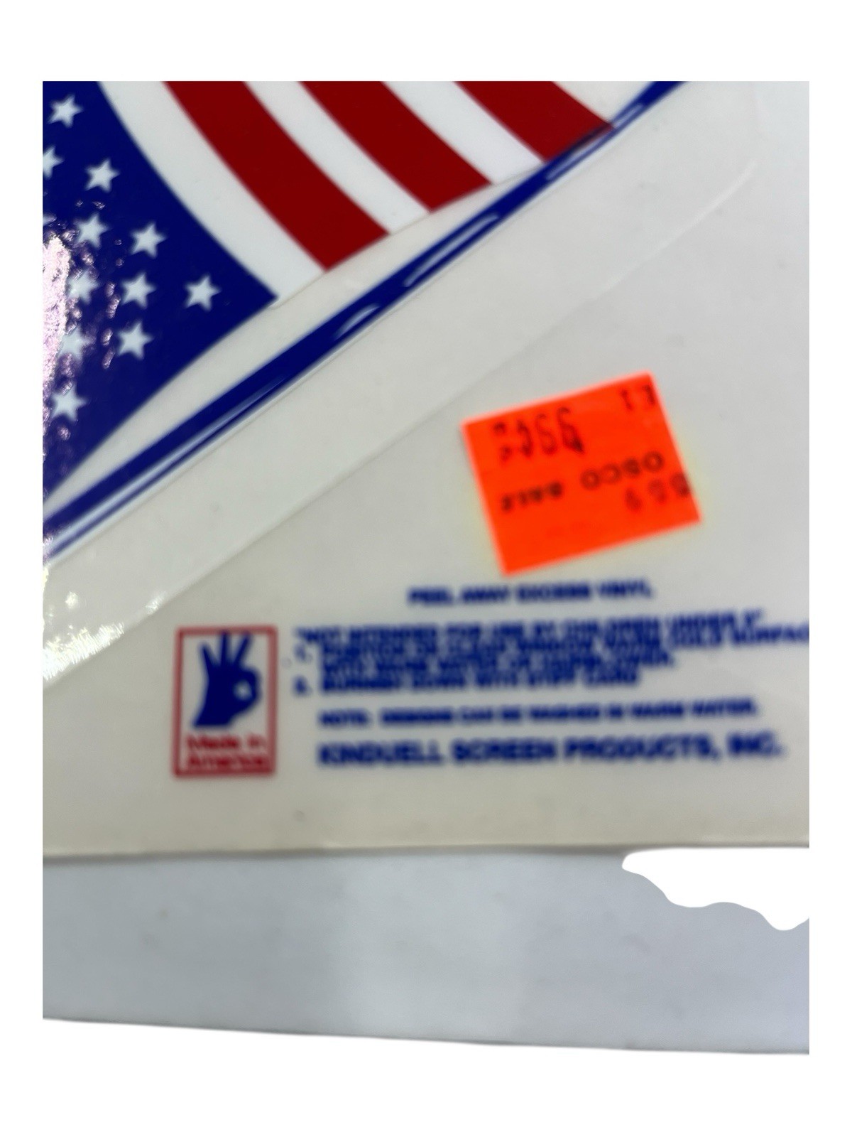 Presto Flag Car Decal Static Cling Window American Proud Of It NOS Vintage 2 PK