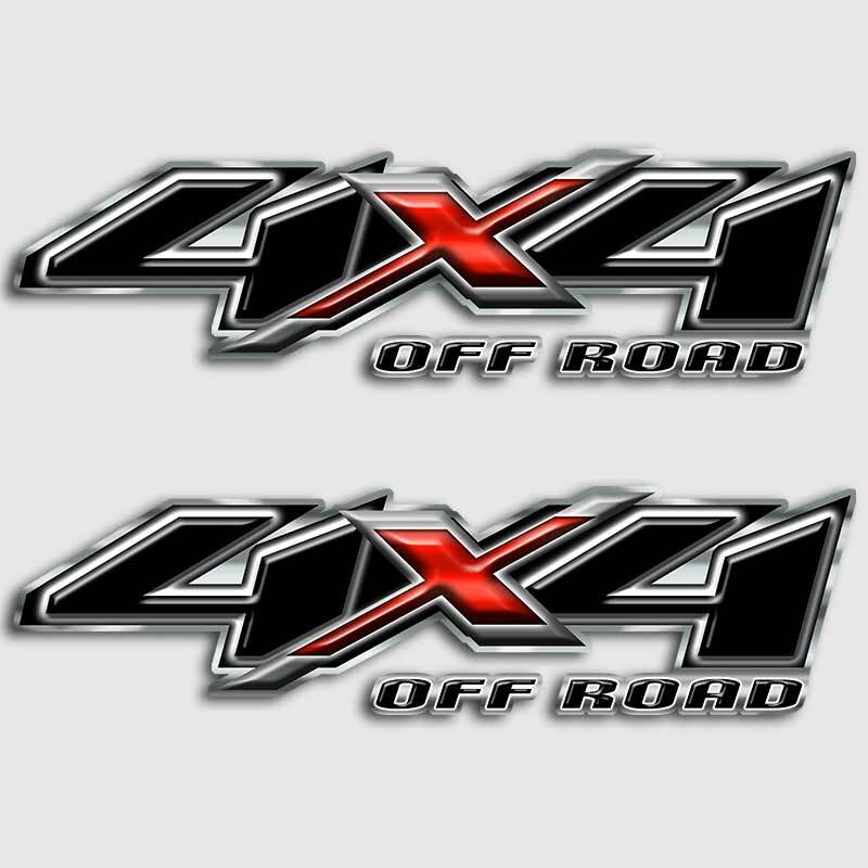 4×4 Black Red Truck Decal Sticker for Silverado Sierra Titan Off Road Autobody