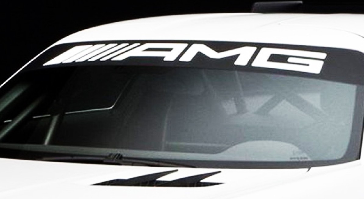AMG Mercedes Benz RED Vinyl Decal Sticker Windshield Logo Banner