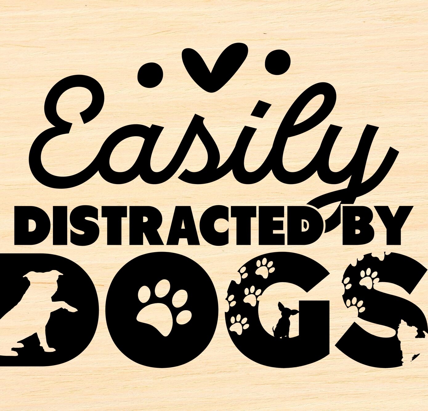 Vinyl Decal Car Signs Sticker – You Pick Size & Color Easily Distracted By Dogs