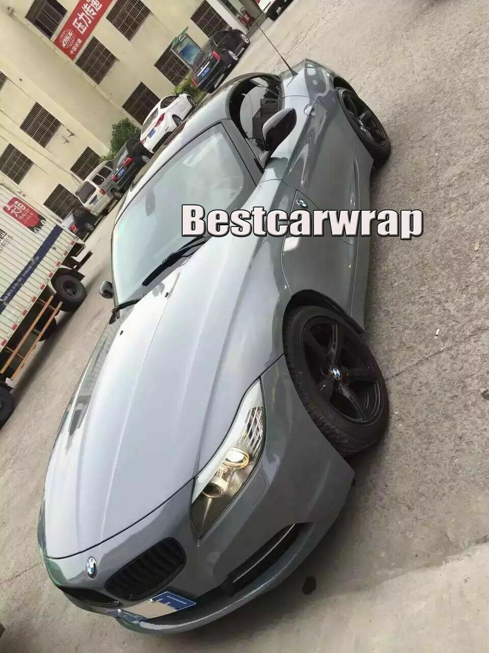 50FT x 5FT Cement Gray Ultra Gloss Vinyl For Whole Car Wrapping Graphics Film US