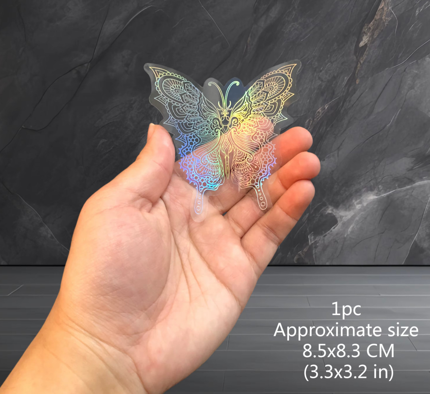 10pcs Holographic Glitter Stickers/Transparent Waterproof Decal/Laptop Phone Car