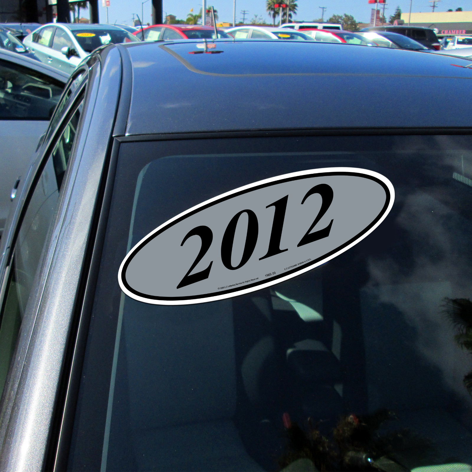 Car Windshield Year Stickers 2012-2026 Oval Dealership Decals Printed in USA