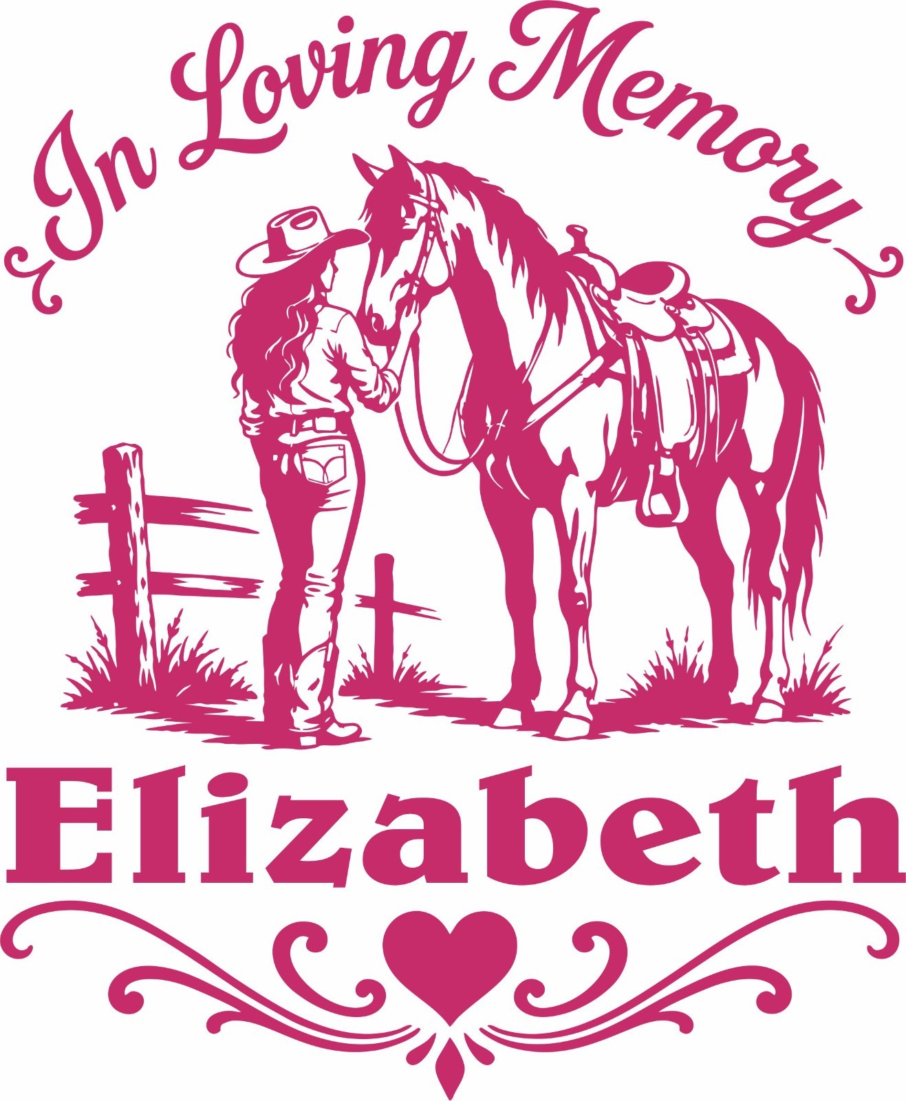In Loving Memory of Cowgirl Horse Farm Girl Car Truck Window Vinyl Decal Sticker