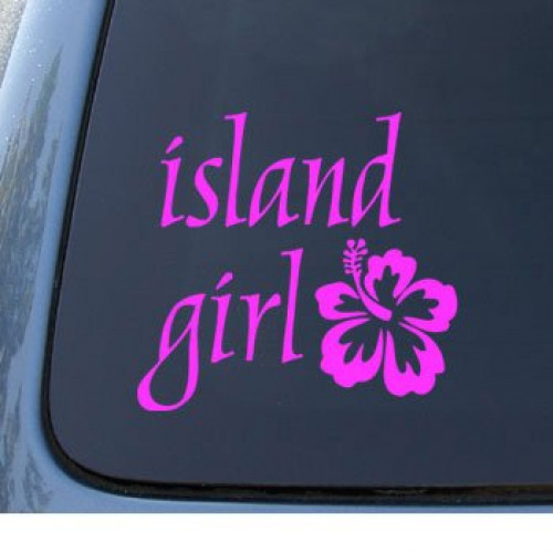 ISLAND-GIRL-Hawaii-Hibiscus-Car-Truck-Notebook-Vinyl-Decal-Sticker-Color-P
