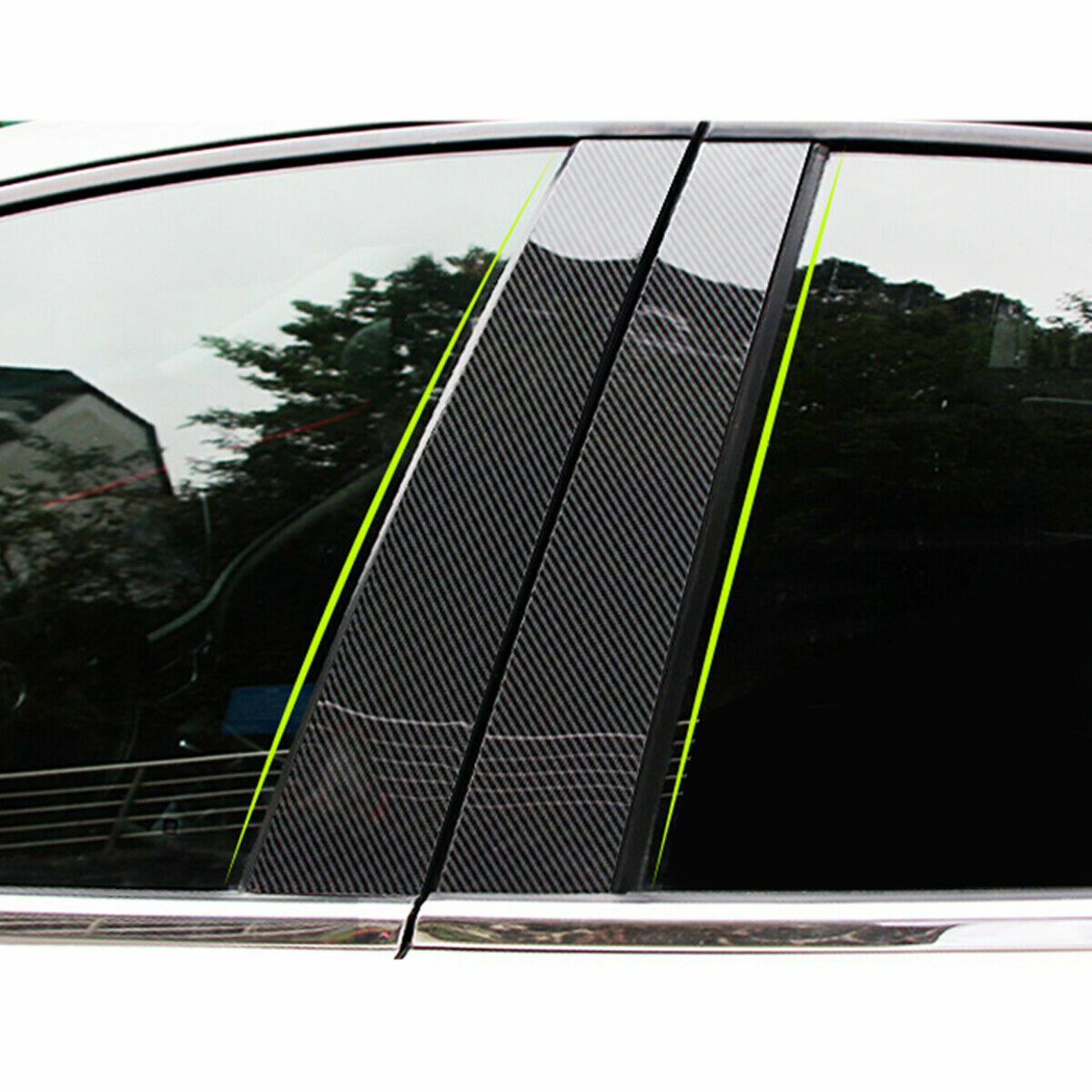 5D Carbon Fiber Texture Vinyl Car Exterior Pillar Post Door Window Sticker Trim