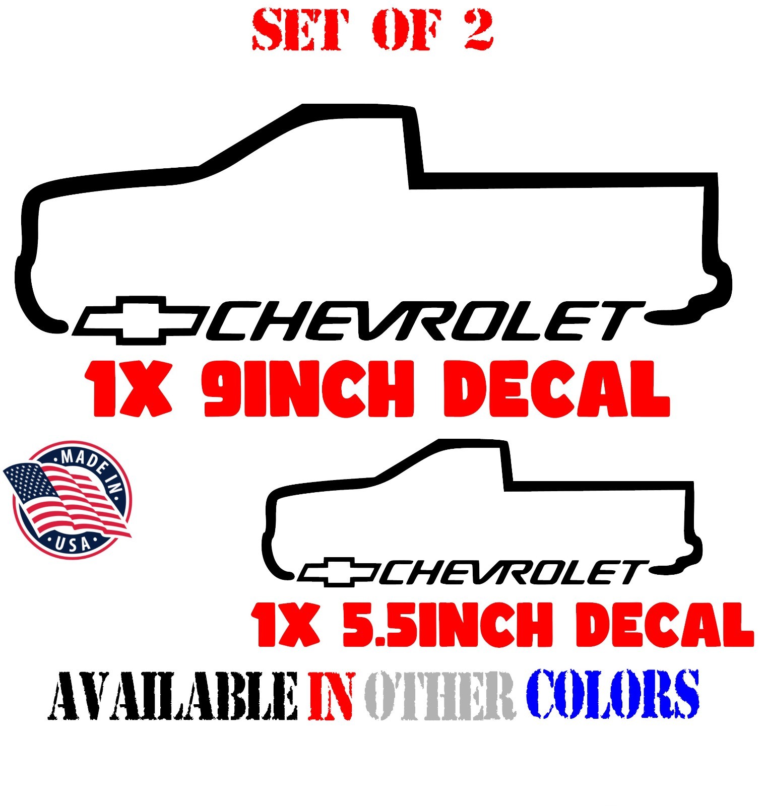 07-14 chevy silverado silhouette 1500 Decals truck vinyl stickers set of 2