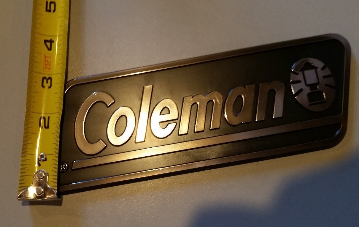 *NEW* COLEMAN Plastic Decal Badge Black Silver RV Camper Trailer 7-1/2″ Lantern