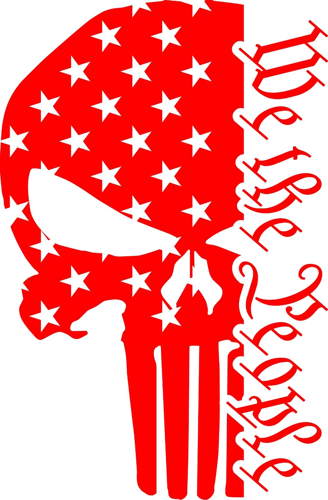 Punisher Skull We the People Patriotic Vinyl Decal Multiple Colors and Sizes