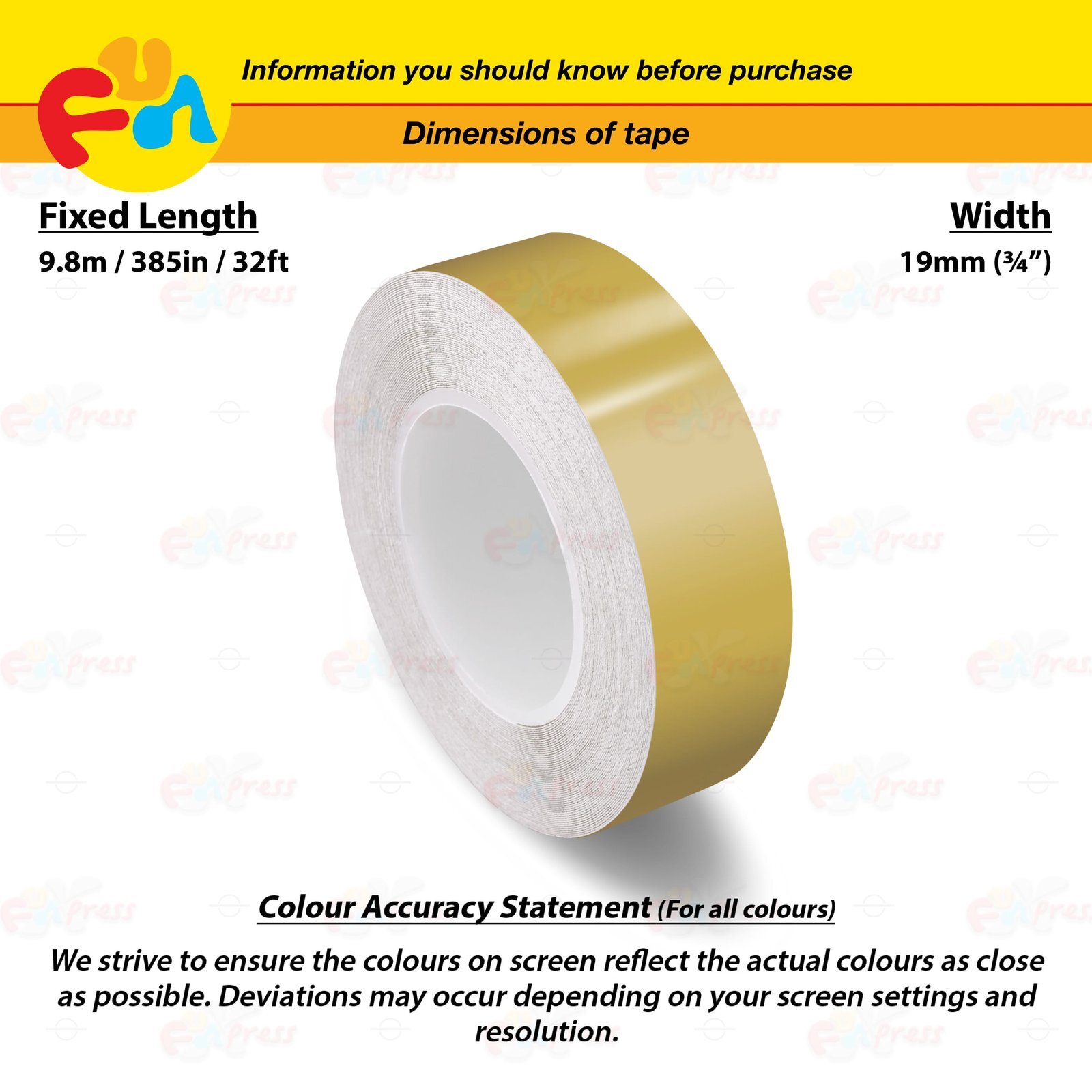 GOLD 3/4″ PIN STRIPE Car SUV Model Motorcycle Decal Line TAPE Vinyl Sticker 19mm
