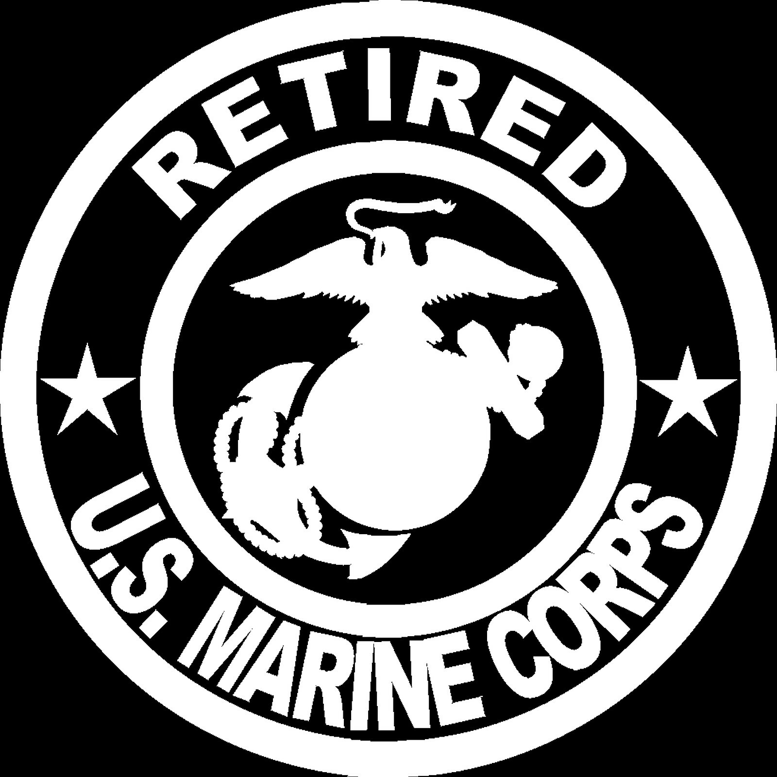 Round 6″ Retired US Marine Corps Cut Vinyl Car Window Decal Sticker US Seller
