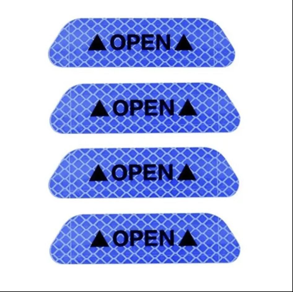4x Reflective Car Door Warning Stickers Safety Tape Open Sign Night Visibility