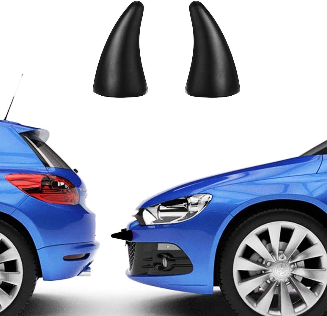 Classic Black Devil Horns Foam Sticker – Universal Fit for Cars and Motorcycles