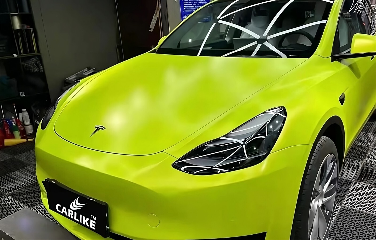5x56FT Electro Metallic Satin Fluorescen Yellow Wrap – Premium Quality Car Film