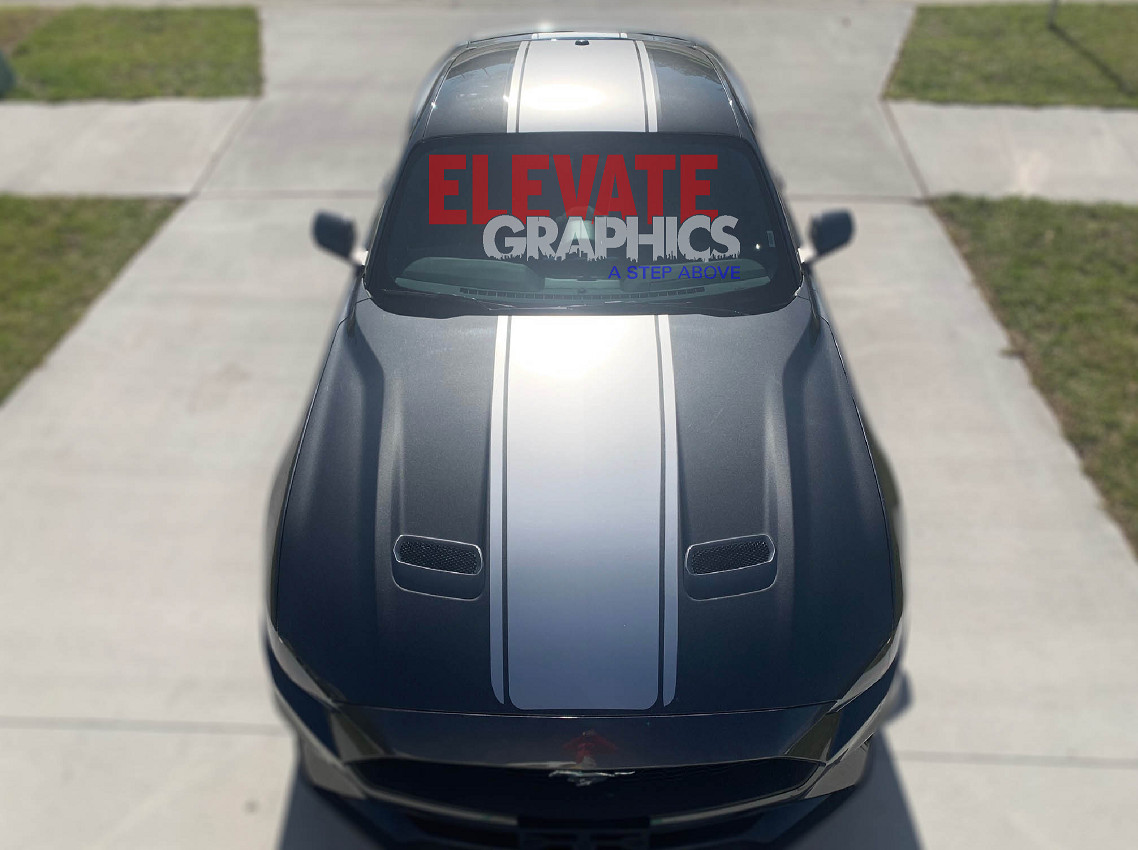 For Ford Mustang Decals Pony Rally Vinyl Hood Graphics Stripes Sticker 2015-2023