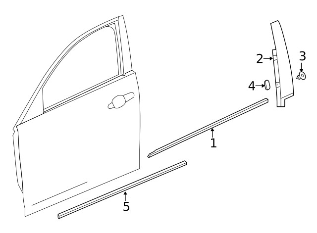 Genuine GM Rear Passenger Side Door Window Frame Rear Applique 84107679