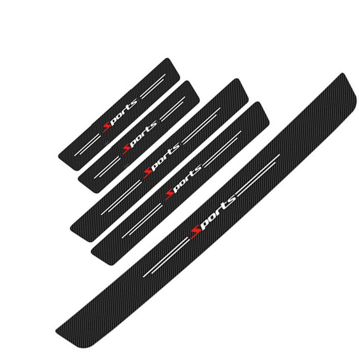 Car Door Plate Sill Scuff Cover Anti Scratch Decal Sticker Protector PU 5 Pcs