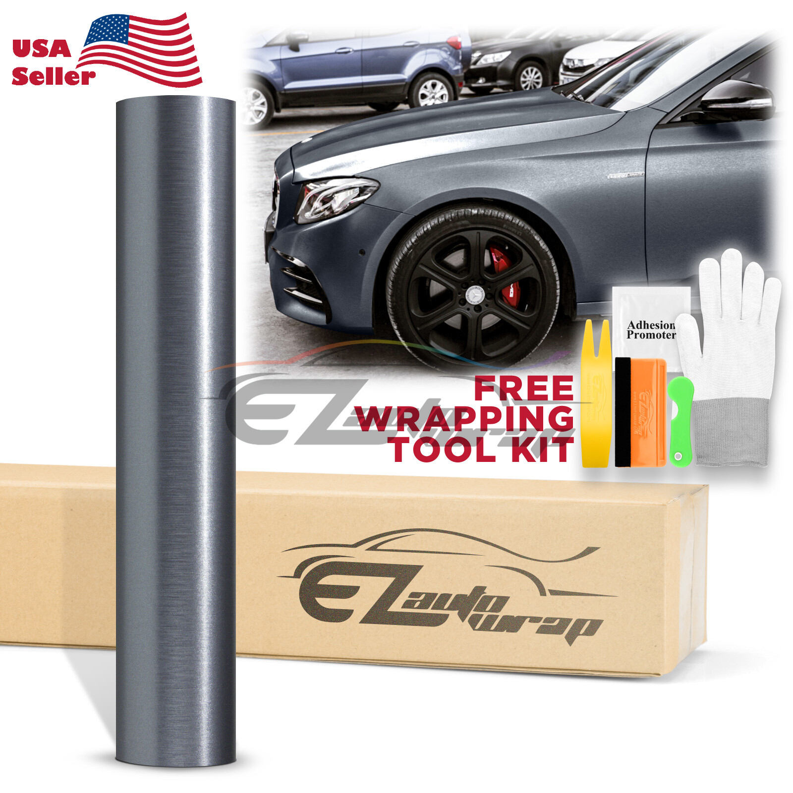Brushed Aluminum Charcoal Gray Steel Vinyl Wrap Sticker Film Decal Sheet DIY