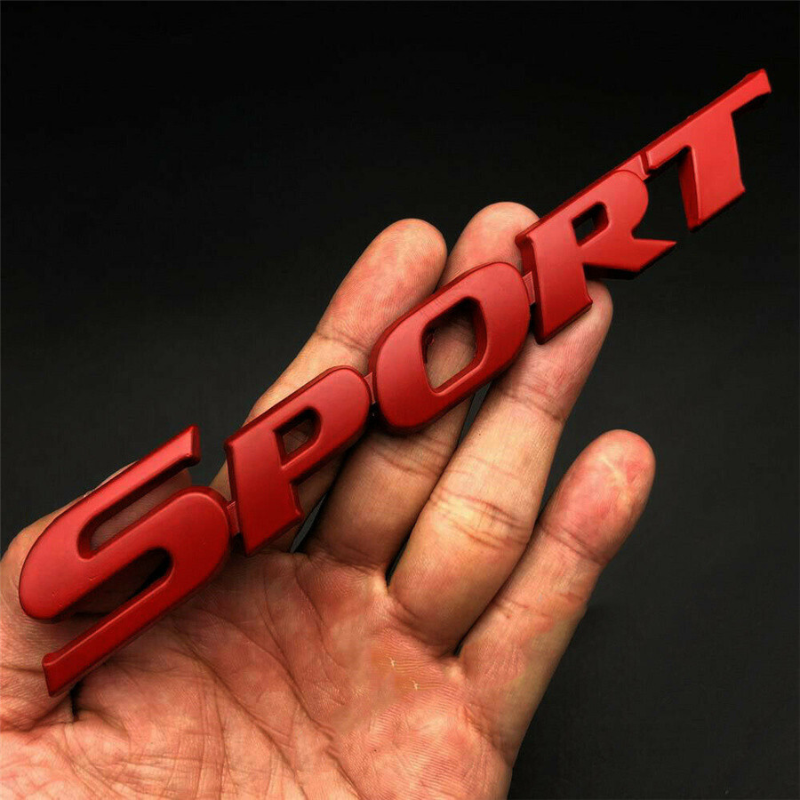 3D Metal Emblem Red Sport Logo Badge Sticker For Car Trunk Tailgate Fender Decal