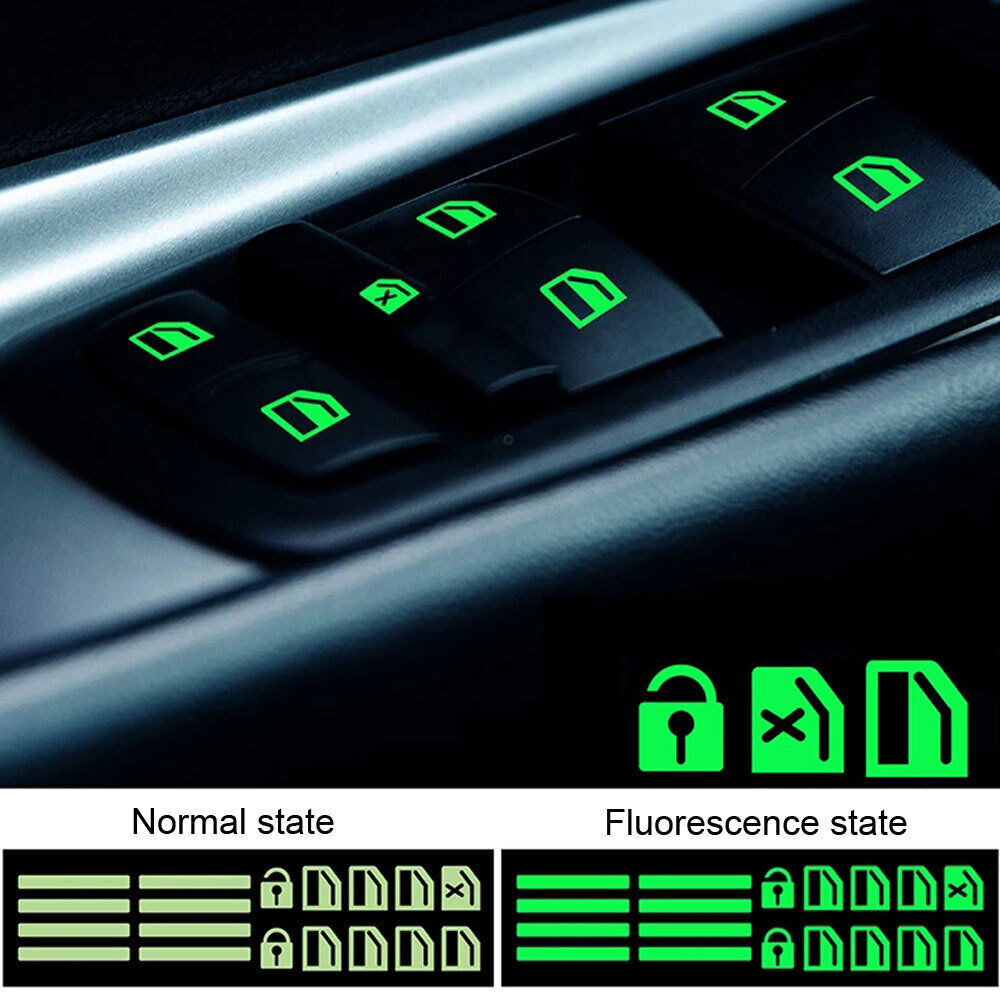 Luminous Car Sticker Car Door Window Switch Sticker Night Safety Accessories