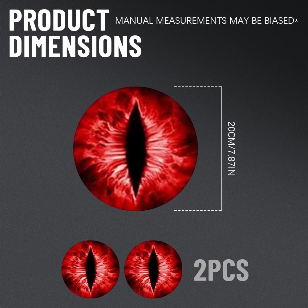 2PCS Beast Eyes Headlight Decals, 3D Stereo Eyes Headlight Decal Stickers, Ca…