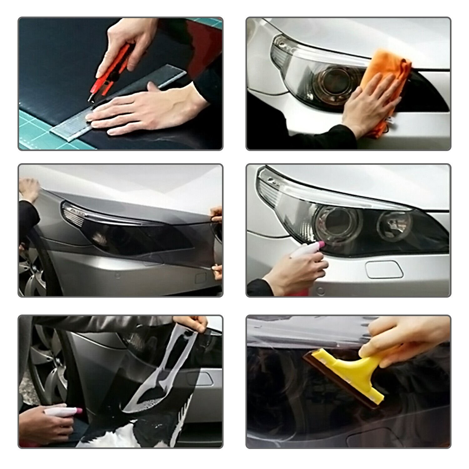 Modigt Premium Glossy Headlight Taillight Fog Light Vinyl Sticker Tint Film US