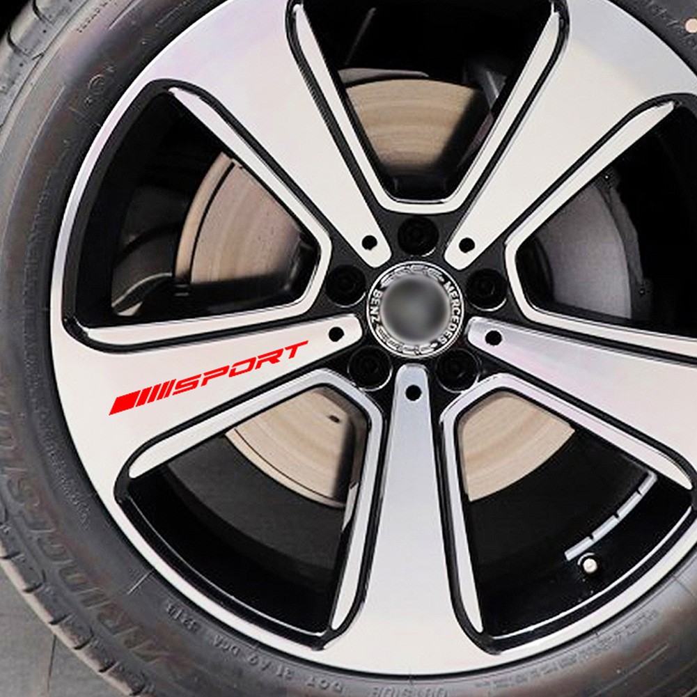 Set of 8 Sport Mark Car Wheel Rim Auto Decals Universal Reflective Car Sticker