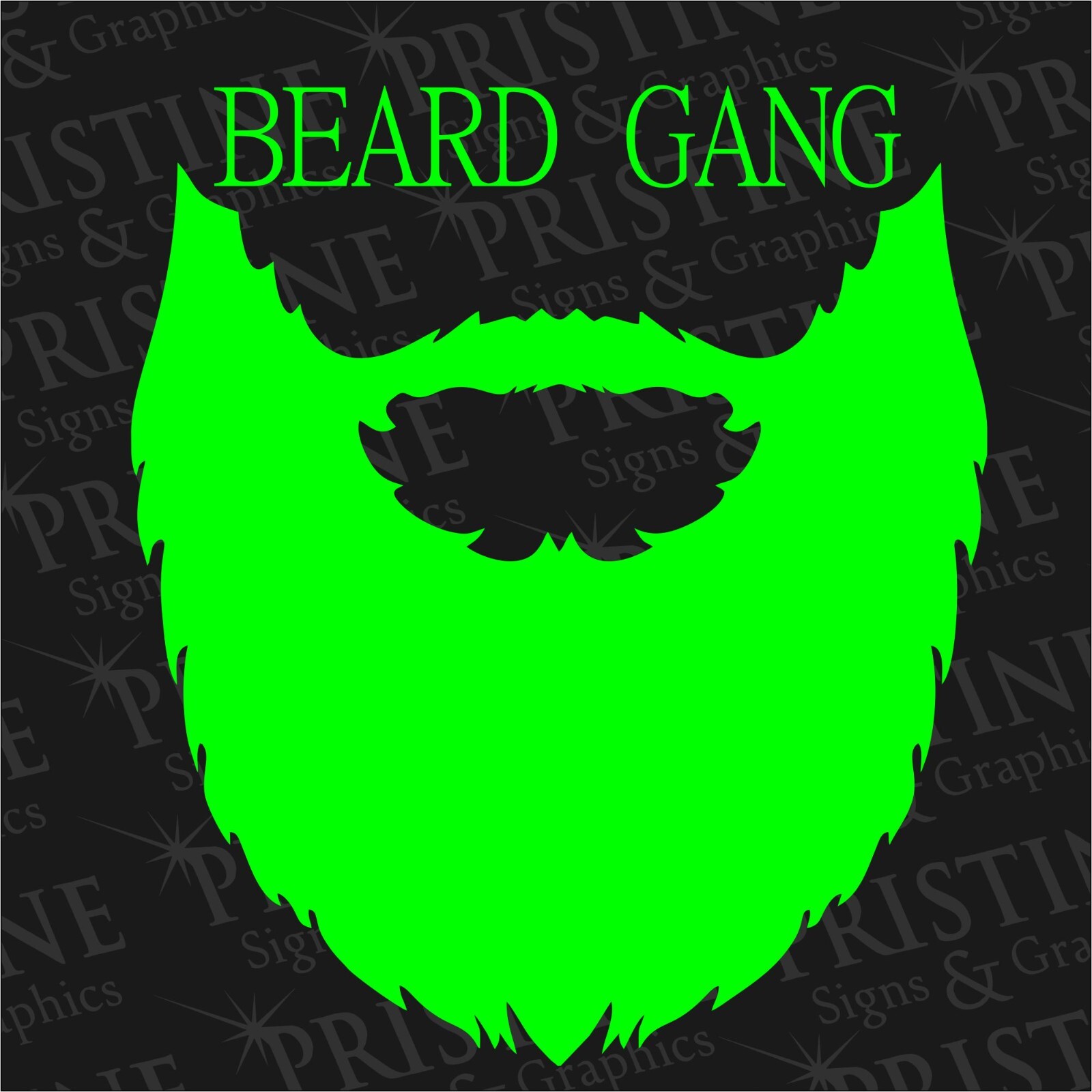 Beard Gang Decal 6″ x 6.5″ Inch by Pristine Signs & Graphics,LLC MADE IN THE USA