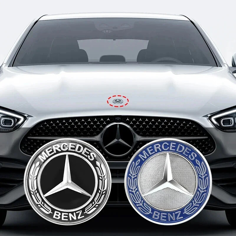 1pc 57mm Car Front Hood Emblem Badge Bonnet For Mercedes Benz W204 W205 W212 W17
