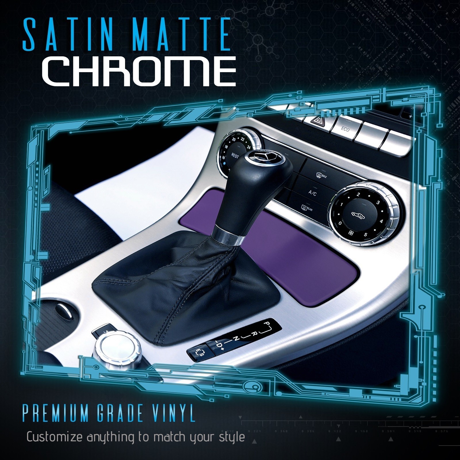 Satin Matte Chrome High Metallic Vinyl Film Wrap Sticker Bubble Free Air PURPLE