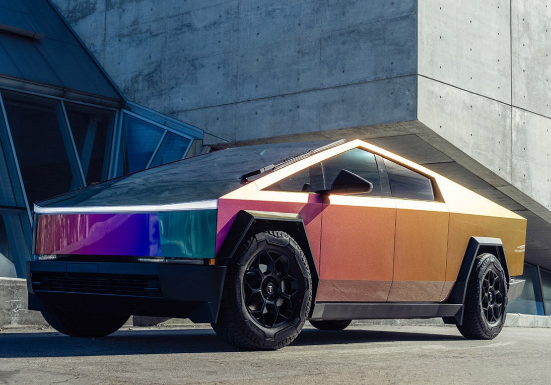 Cybertruck DIY PPF Paint Protection Film Wrap Color Change Spectral Iridescent
