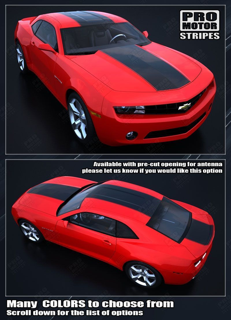 Chevrolet Camaro 2010-2015 Over-The-Top Solid Style Racing Stripes (Choose Color