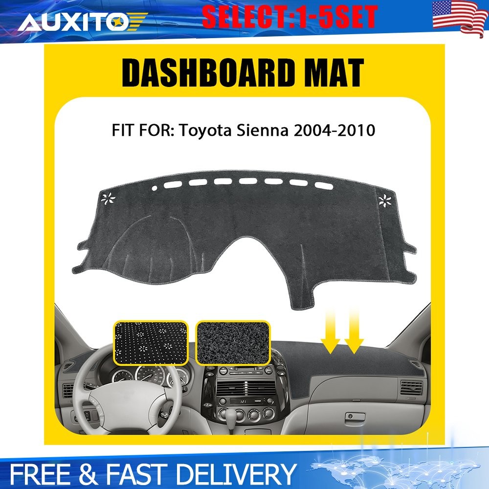 Gray Dash Cover Mat for Toyota Sienna 2004-2010 Sunshade Dashboard Pad 1-5X