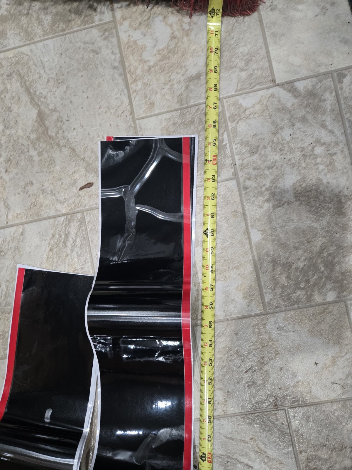 3PCS Car Wrap Stickers and Decals Vinyl Black – Red Stripe Vinyl Wrap