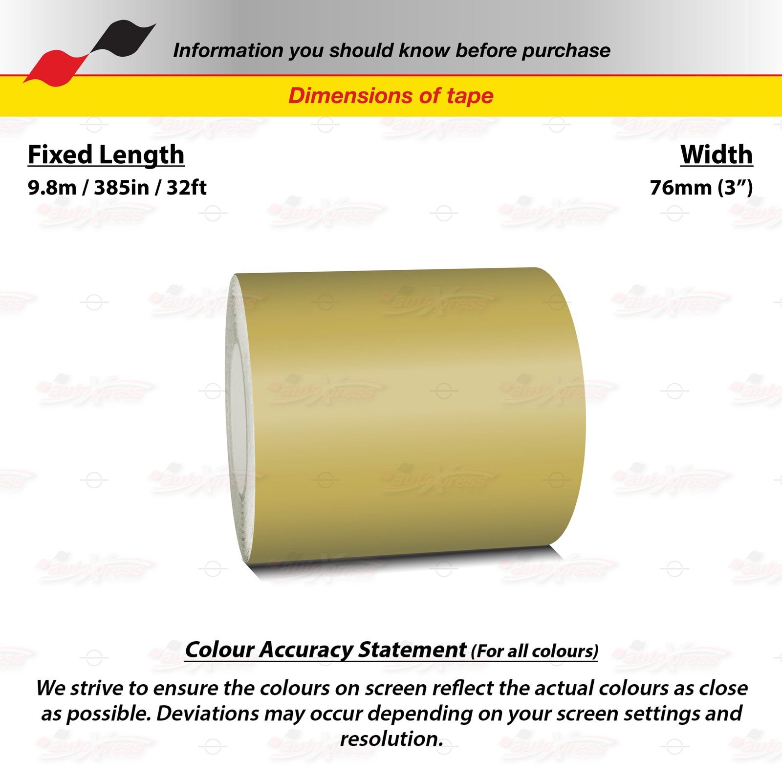 3″ Roll Vinyl Pinstriping Pin Stripe Line Tape Decal Sticker 76mm MATTE GOLD
