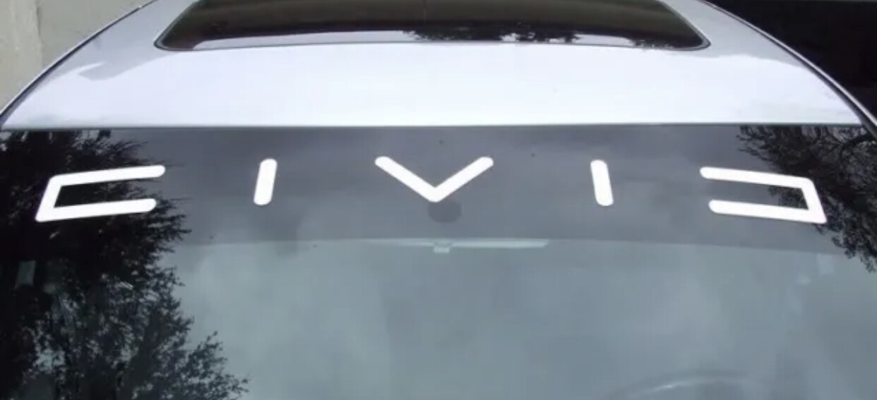 HONDA CIVIC Graphic Windshield Vinyl Decal Sticker Custom Vehicle Logo